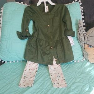NWT Girls size 4t Carter's shirt and leggings